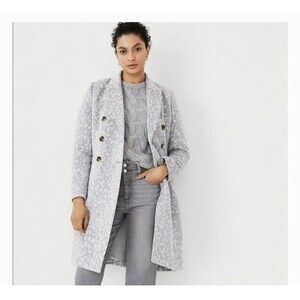 NWT Ann Taylor Womens Size Small Chesterfield Animal Print Lined Coat NEW